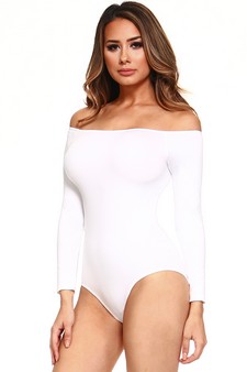 Long Sleeve Off the Shoulder Bodysuit style 3