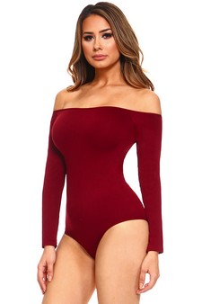 Long Sleeve Off the Shoulder Bodysuit style 2