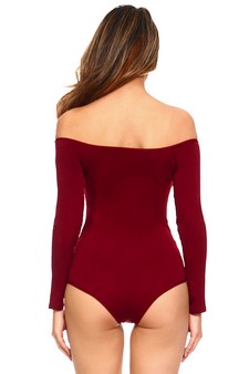 Long Sleeve Off the Shoulder Bodysuit style 3