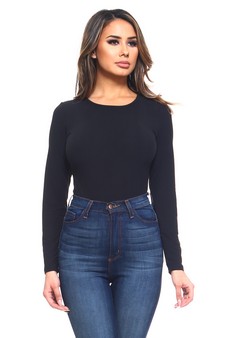 Lady's Long Sleeve Open Back Bodysuit style 2