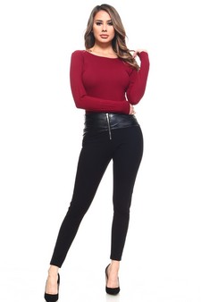 Lady's Long Sleeve Open Back Bodysuit style 5