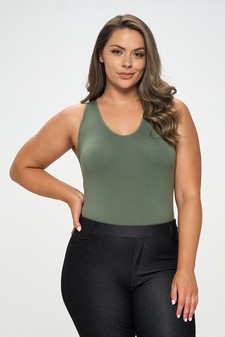 Reversible V-Neck Basic Tank Top Bodysuit style 2