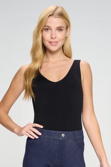 Reversible V-Neck Basic Tank Top Bodysuit style 3