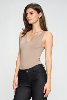 Reversible V-Neck Basic Tank Top Bodysuit style 4