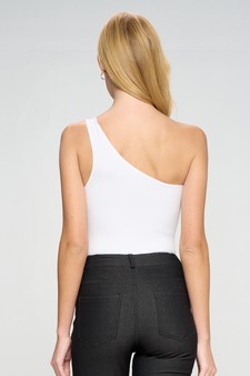 One Shoulder Asymmetrical Tank Bodysuit style 4