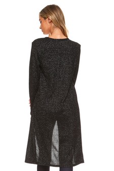 Long Sleeve Ribbed Shimmer Cardigan style 3