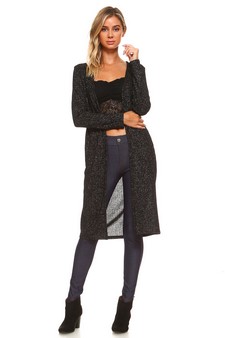 Long Sleeve Ribbed Shimmer Cardigan style 4