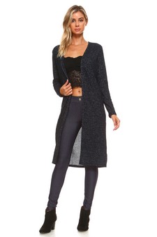 Long Sleeve Ribbed Shimmer Cardigan style 4