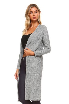 Long Sleeve Ribbed Shimmer Cardigan style 2