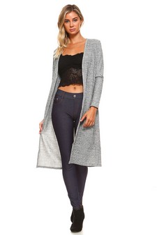 Long Sleeve Ribbed Shimmer Cardigan style 4