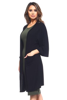 Women's Long Sleeve Knit Wrap Cardigan with Pockets style 2