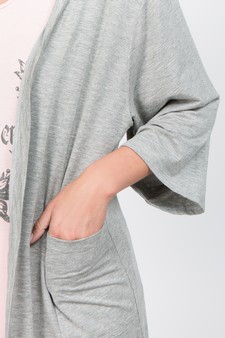 Women's Long Sleeve Knit Wrap Cardigan with Pockets style 4