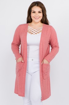 Women's Long Sleeve Knit Wrap Cardigan with Pockets style 4