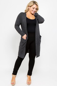 Women's Long Sleeve Knit Wrap Cardigan with Pockets style 2