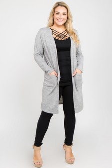 Women's Long Sleeve Knit Wrap Cardigan with Pockets style 5