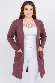 Women's Long Sleeve Knit Wrap Cardigan with Pockets style 4