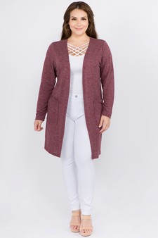 Women's Long Sleeve Knit Wrap Cardigan with Pockets style 5