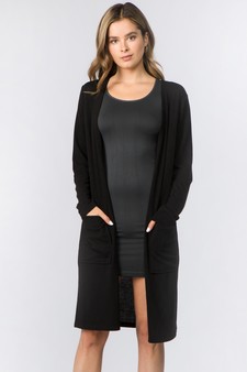 Women's Long Sleeve Knit Wrap Cardigan with Pockets style 2