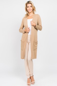 Women's Long Sleeve Knit Wrap Cardigan with Pockets style 4