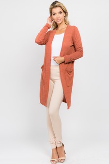 Women's Long Sleeve Knit Wrap Cardigan with Pockets style 3