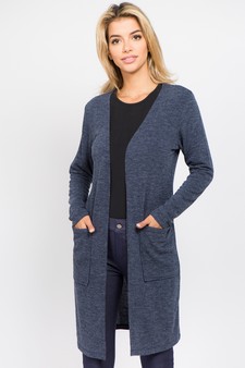 Women's Long Sleeve Knit Wrap Cardigan with Pockets