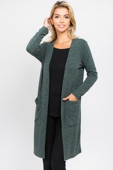 Women's Long Sleeve Knit Wrap Cardigan with Pockets style 2