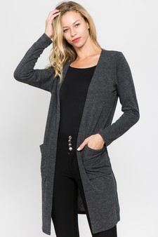 Women's Long Sleeve Knit Wrap Cardigan with Pockets style 2