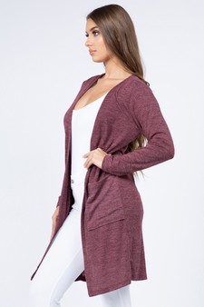 Women's Long Sleeve Knit Wrap Cardigan with Pockets style 2