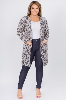 Women's Leopard Print Cardigan with Pockets style 5