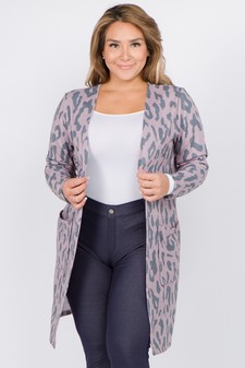 Women's Leopard Print Cardigan with Pockets style 2