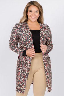 Women's Leopard Print Cardigan with Pockets style 2