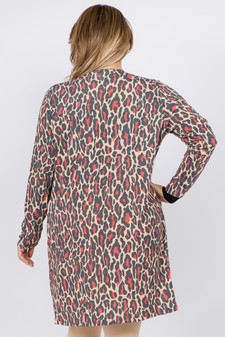 Women's Leopard Print Cardigan with Pockets style 4