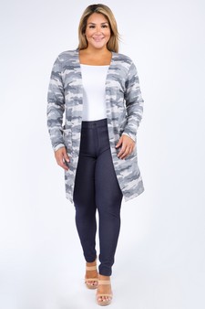 Women's Camouflage Duster Cardigan with Pockets style 2