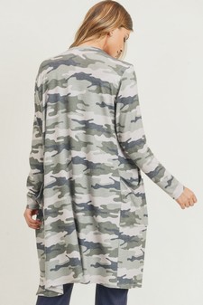 Women's Camouflage Duster Cardigan with Pockets style 4