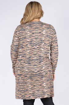 Women's Zebra Striped Duster Cardigan style 3