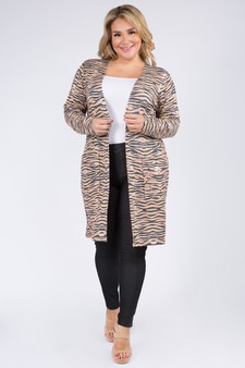 Women's Zebra Striped Duster Cardigan style 4