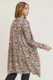 Women's Zebra Striped Duster Cardigan style 4