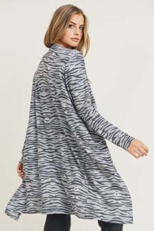 Women's Zebra Striped Duster Cardigan style 4