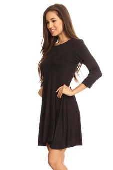 Three-Quarter Sleeve Swing Dress style 3