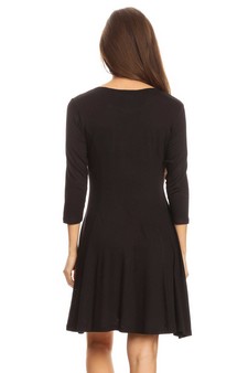 Three-Quarter Sleeve Swing Dress style 4