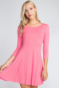 Three-Quarter Sleeve Swing Dress style 2