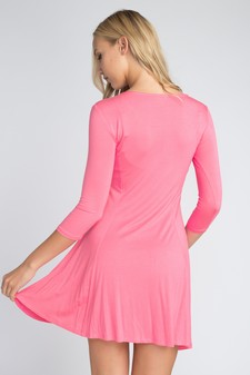 Three-Quarter Sleeve Swing Dress style 3