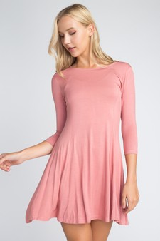Three-Quarter Sleeve Swing Dress style 2