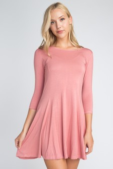 Three-Quarter Sleeve Swing Dress style 3