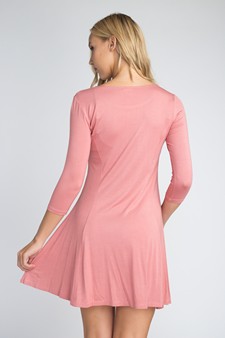 Three-Quarter Sleeve Swing Dress style 4