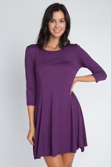 Three-Quarter Sleeve Swing Dress style 2
