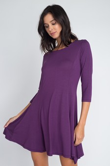 Three-Quarter Sleeve Swing Dress style 3