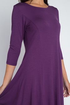 Three-Quarter Sleeve Swing Dress style 5