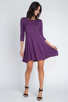 Three-Quarter Sleeve Swing Dress style 6