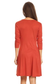 Three-Quarter Sleeve Swing Dress style 4